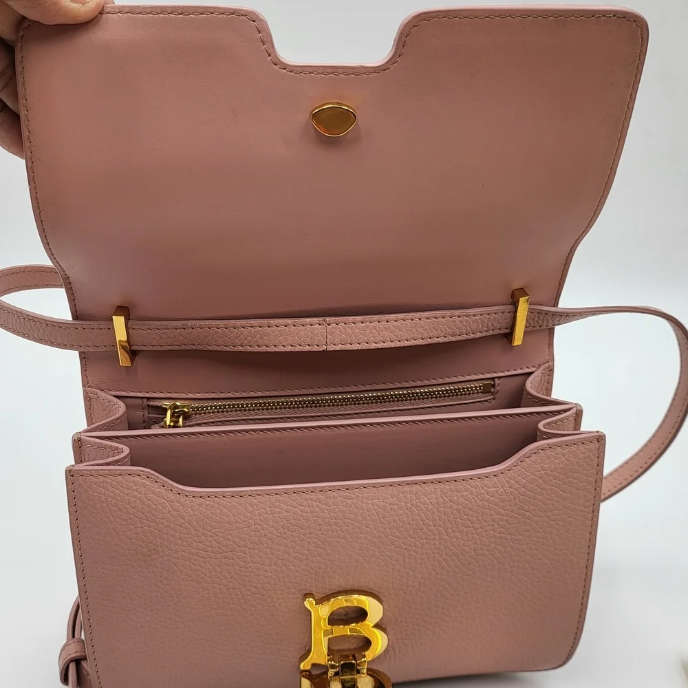 Burberry TB Logo-Plaque Calf Leather Shoulder Bag.. Authentic - Picture 10 of 16